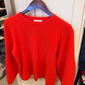 THML cozy orange crewneck sweater